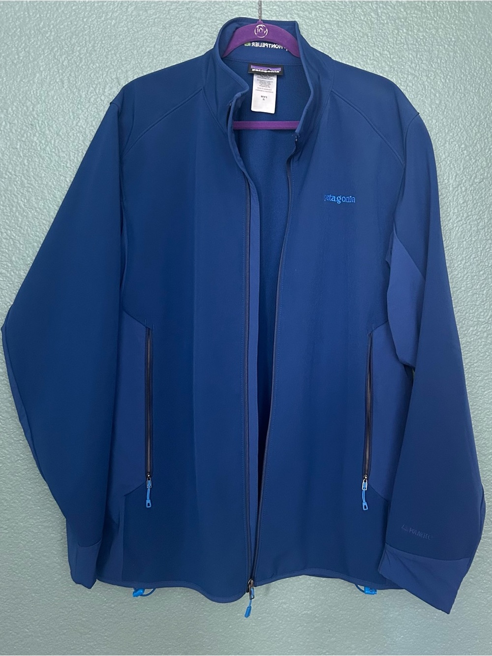 Patagonia Hybrid Soft Shell PolarTec Jacket Blue Windblock